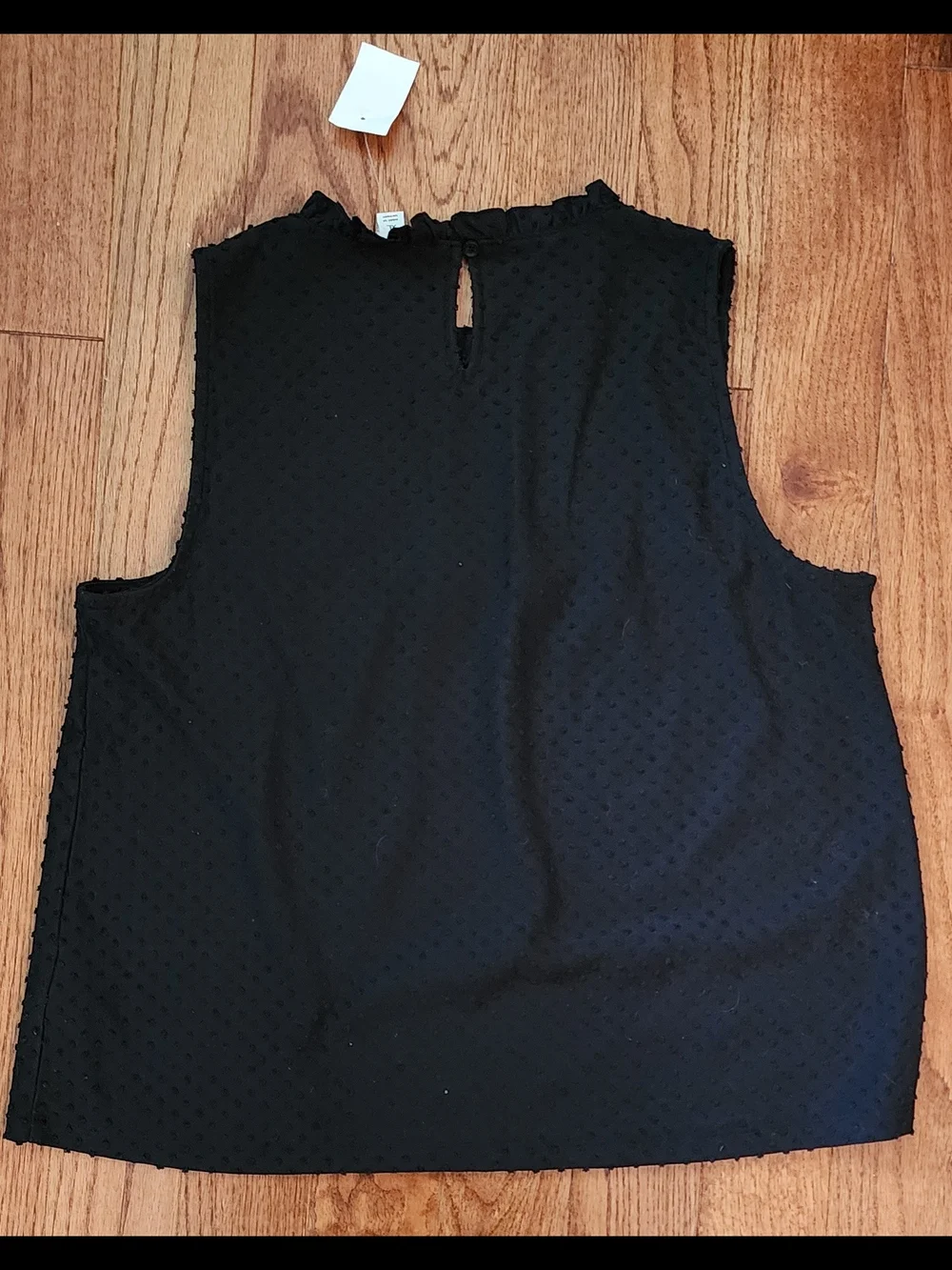 J.Crew Black Sleeveless Swiss Dot Knit Blouse, XL